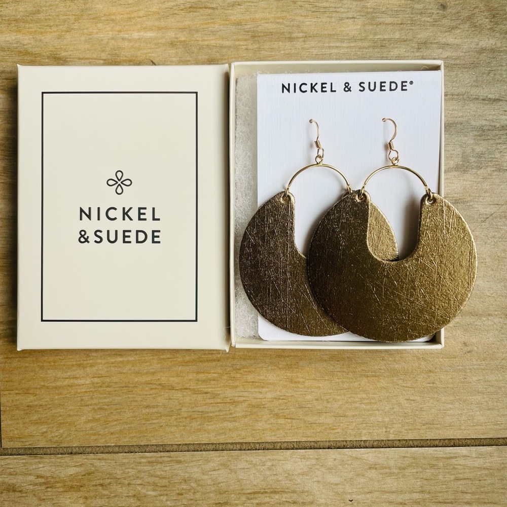 Nickel & Suede Leather Earrings